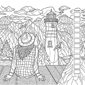 Anti-stress coloring book Love Travel for those in love with travel (mountain landscape)